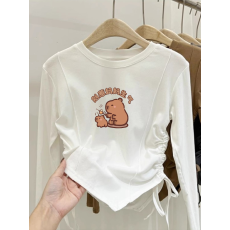 批发德绒女童不规则抽绳德绒打底衫秋冬儿童<b class='q'>宝宝</b>加厚内搭秋装上衣