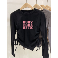 批发德绒女童不规则抽绳德绒打底衫秋冬儿童<b class='q'>宝宝</b>加厚内搭秋装上衣