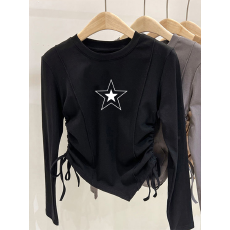 批发德绒女童不规则抽绳德绒打底衫秋冬儿童<b class='q'>宝宝</b>加厚内搭秋装上衣