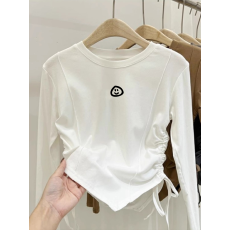 批发德绒女童不规则抽绳德绒打底衫秋冬儿童<b class='q'>宝宝</b>加厚内搭秋装上衣