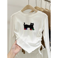 批发德绒女童不规则抽绳德绒打底衫秋冬儿童<b class='q'>宝宝</b>加厚内搭秋装上衣