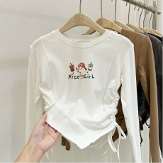 批发德绒女童不规则抽绳德绒打底衫秋冬儿童<b class='q'>宝宝</b>加厚内搭秋装上衣