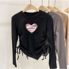 批发德绒女童不规则抽绳德绒打底衫秋冬儿童<b class='q'>宝宝</b>加厚内搭秋装上衣