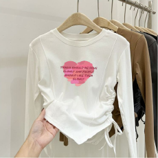 批发德绒女童不规则抽绳德绒打底衫秋冬儿童<b class='q'>宝宝</b>加厚内搭秋装上衣