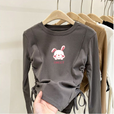 批发德绒女童不规则抽绳德绒打底衫秋冬儿童<b class='q'>宝宝</b>加厚内搭秋装上衣