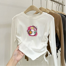 批发德绒女童不规则抽绳德绒打底衫秋冬儿童<b class='q'>宝宝</b>加厚内搭秋装上衣