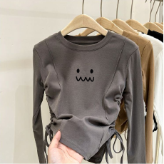 批发德绒女童不规则抽绳德绒打底衫秋冬儿童<b class='q'>宝宝</b>加厚内搭秋装上衣