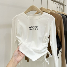 批发德绒女童不规则抽绳德绒打底衫秋冬儿童<b class='q'>宝宝</b>加厚内搭秋装上衣