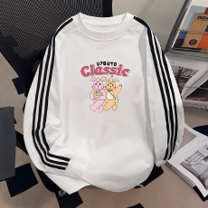 批发纯棉儿童<b class='q'>长袖</b><b class='q'>T</b><b class='q'>恤</b>秋季新款男女童潮牌三条杠百搭洋气上衣