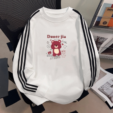 批发纯棉儿童<b class='q'>长袖</b><b class='q'>T</b><b class='q'>恤</b>秋季新款男女童潮牌三条杠百搭洋气上衣