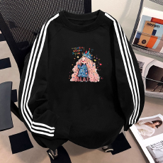 批发纯棉儿童<b class='q'>长袖</b><b class='q'>T</b><b class='q'>恤</b>秋季新款男女童潮牌三条杠百搭洋气上衣