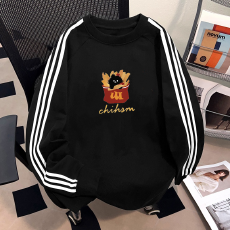 批发纯棉儿童<b class='q'>长袖</b><b class='q'>T</b><b class='q'>恤</b>秋季新款男女童潮牌三条杠百搭洋气上衣