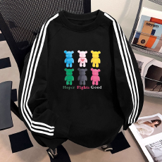 批发纯棉儿童<b class='q'>长袖</b><b class='q'>T</b><b class='q'>恤</b>秋季新款男女童潮牌三条杠百搭洋气上衣