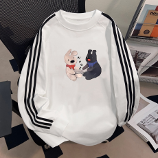 批发纯棉儿童<b class='q'>长袖</b><b class='q'>T</b><b class='q'>恤</b>秋季新款男女童潮牌三条杠百搭洋气上衣