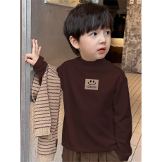批发<b class='q'>男童</b>德绒<b class='q'>半高领</b><b class='q'>长袖</b><b class='q'>T</b><b class='q'>恤</b>早秋新款街头潮流休闲儿童外穿打底衫