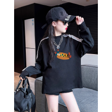 批发纯棉儿童<b class='q'>长袖</b><b class='q'>T</b><b class='q'>恤</b>秋季新款男女童潮牌三条杠百搭洋气上衣