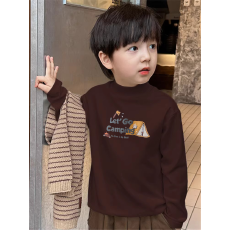 批发<b class='q'>男童</b>德绒<b class='q'>半高领</b><b class='q'>长袖</b><b class='q'>T</b><b class='q'>恤</b>早秋新款街头潮流休闲儿童外穿打底衫