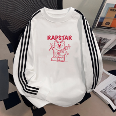 批发纯棉儿童<b class='q'>长袖</b><b class='q'>T</b><b class='q'>恤</b>秋季新款男女童潮牌三条杠百搭洋气上衣