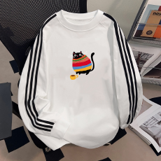 批发纯棉儿童<b class='q'>长袖</b><b class='q'>T</b><b class='q'>恤</b>秋季新款男女童潮牌三条杠百搭洋气上衣