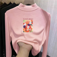 批发儿童半高领德绒打底衫秋冬内搭<b class='q'>女童</b>装长袖T恤秋冬百搭洋气上衣