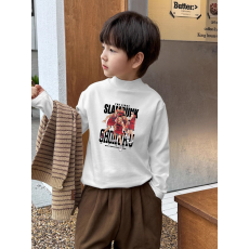 批发<b class='q'>男童</b>德绒<b class='q'>半高领</b><b class='q'>长袖</b><b class='q'>T</b><b class='q'>恤</b>早秋新款街头潮流休闲儿童外穿打底衫