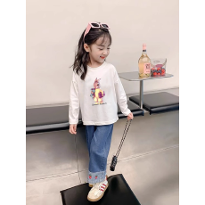 批发纯棉<b class='q'>女童</b>长<b class='q'>袖</b><b class='q'>T</b><b class='q'>恤</b>秋季新款韩版儿童洋气宝宝时髦百搭上衣