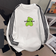 批发纯棉儿童<b class='q'>长袖</b><b class='q'>T</b><b class='q'>恤</b>秋季新款男女童潮牌三条杠百搭洋气上衣