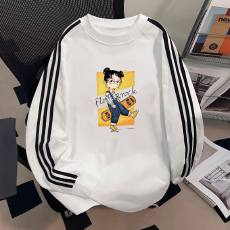 批发纯棉儿童<b class='q'>长袖</b><b class='q'>T</b><b class='q'>恤</b>秋季新款男女童潮牌三条杠百搭洋气上衣