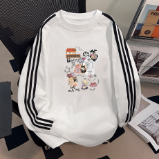 批发纯棉儿童<b class='q'>长袖</b><b class='q'>T</b><b class='q'>恤</b>秋季新款男女童潮牌三条杠百搭洋气上衣