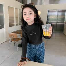 批发儿童半高领德绒打底衫秋冬内搭女<b class='q'>童装</b>长袖T恤秋冬百搭洋气上衣
