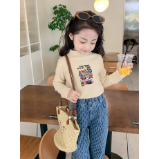 批发儿童半高领德绒打底衫秋冬内搭女<b class='q'>童装</b>长袖T恤秋冬百搭洋气上衣