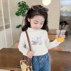 批发儿童半高领德绒打底衫秋冬内搭女<b class='q'>童装</b>长袖T恤秋冬百搭洋气上衣