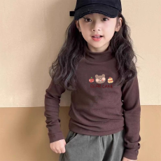 批发儿童半高领德绒打底衫秋冬内搭女<b class='q'>童装</b>长袖T恤秋冬百搭洋气上衣