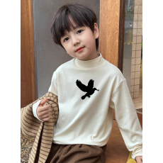 批发男童德绒半高领长袖<b class='q'>T</b><b class='q'>恤</b>早秋新款街头潮流休闲儿童外穿打底衫