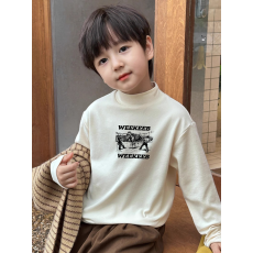 批发男童德绒半高领长袖<b class='q'>T</b><b class='q'>恤</b>早秋新款街头潮流休闲儿童外穿打底衫