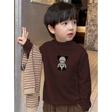 批发男童德绒半高领长袖<b class='q'>T</b><b class='q'>恤</b>早秋新款街头潮流休闲儿童外穿打底衫