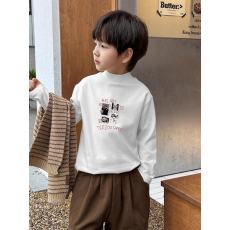 批发男童德绒半高领长袖<b class='q'>T</b><b class='q'>恤</b>早秋新款街头潮流休闲儿童外穿打底衫