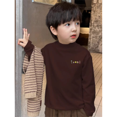 批发男童德绒半高领长袖<b class='q'>T</b><b class='q'>恤</b>早秋新款街头潮流休闲儿童外穿打底衫