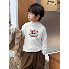 批发男童德绒半高领长袖<b class='q'>T</b><b class='q'>恤</b>早秋新款街头潮流休闲儿童外穿打底衫