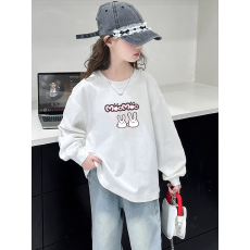 批发纯棉 带螺纹袖口女童长袖T恤秋装新款儿童洋气圆领百搭t恤