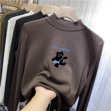 批发儿童半高领德绒打底衫秋冬内搭女童装长袖T恤秋冬百搭洋气上衣