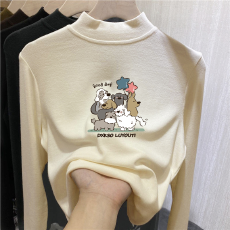 批发儿童半高领德绒打底衫秋冬内搭女童装长袖T恤秋冬百搭洋气上衣