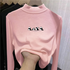 批发儿童半高领德绒打底衫秋冬内搭女童装长袖T恤秋冬百搭洋气上衣