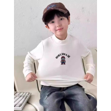 批发男童德绒半高领长袖T恤秋新款街头潮流休闲儿童外穿打底衫