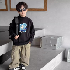 批发<b class='q'>男</b>童德<b class='q'>绒</b><b class='q'>半</b>高领长袖T恤秋新款街头潮流<b class='q'>休闲</b>儿童外穿打底衫