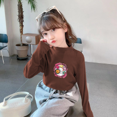 批发儿童半高领德绒打底衫秋冬内搭女童装长袖T恤秋冬百搭洋气上衣