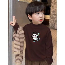 批发男童德绒半高领长袖T恤秋新款街头潮流休闲儿童外穿打底衫