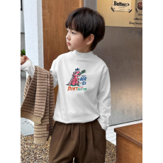 批发男童德绒半高领长袖T恤秋新款街头潮流休闲儿童外穿打底衫