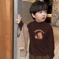 批发<b class='q'>男童</b>德绒<b class='q'>半高领</b>长袖<b class='q'>T</b><b class='q'>恤</b>秋新款街头潮流休闲儿童外穿打底衫