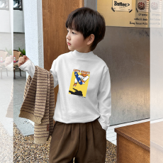 批发<b class='q'>男童</b>德绒<b class='q'>半高领</b>长袖<b class='q'>T</b><b class='q'>恤</b>秋新款街头潮流休闲儿童外穿打底衫